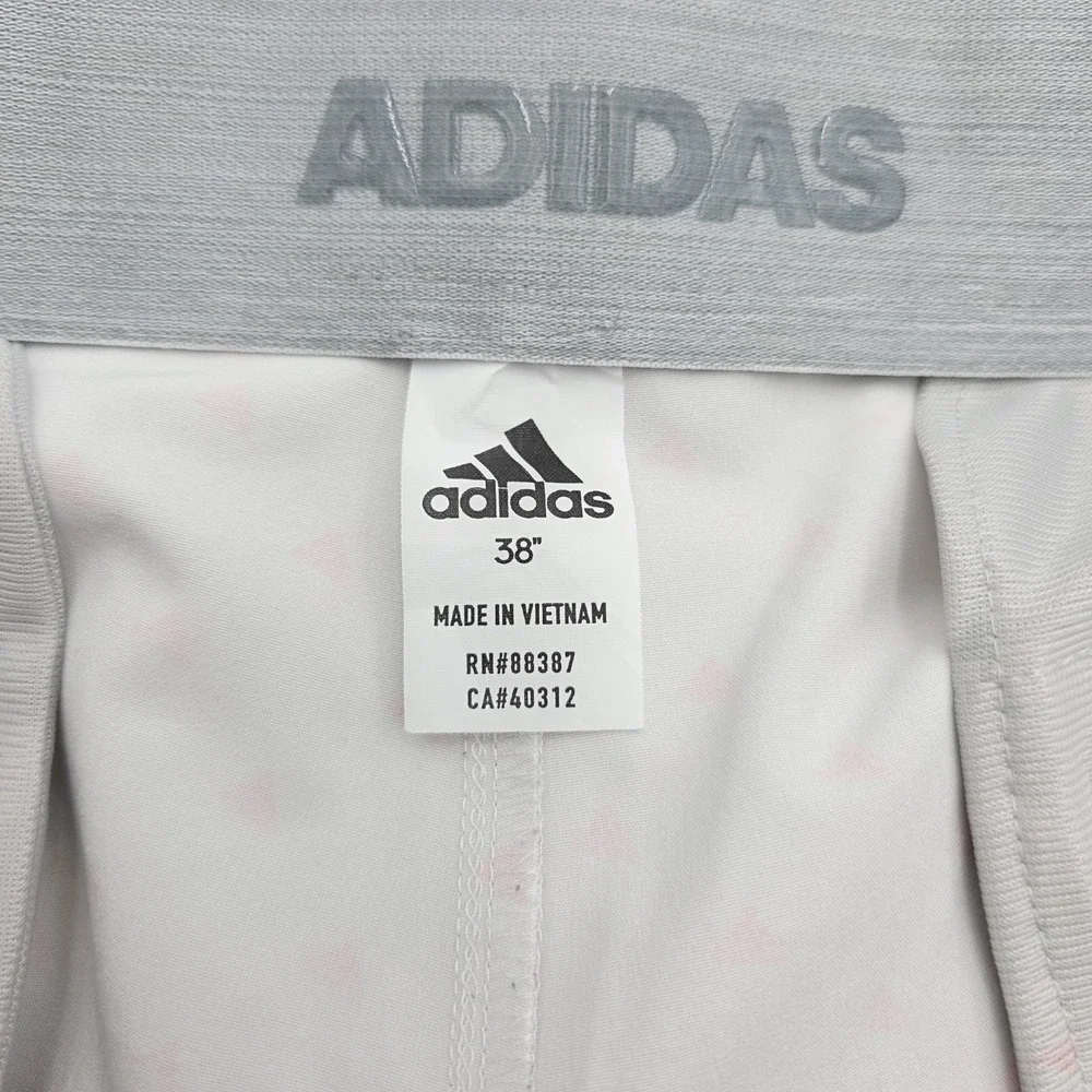 Adidas 365 Mens Golf Shorts Size 38 Gray Pink All Over Logo Print 9
